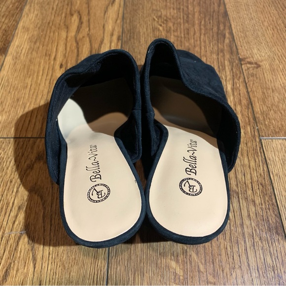 Bella Vita black suede leather mule size 8WW heel womens - Picture 3 of 7